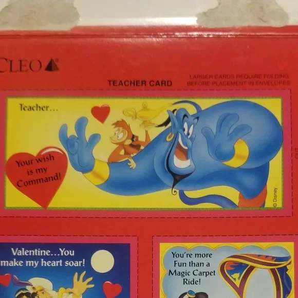 17 vtg Disney valentines- Aladdin, Cinderella, Mickey - Picture 9 of 12
